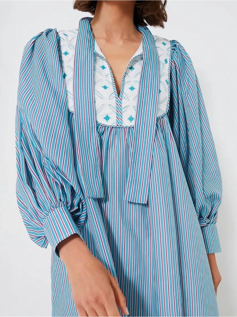 Pomander Place Tuckernuck Blue Stripe Juliette Mini Dress Large